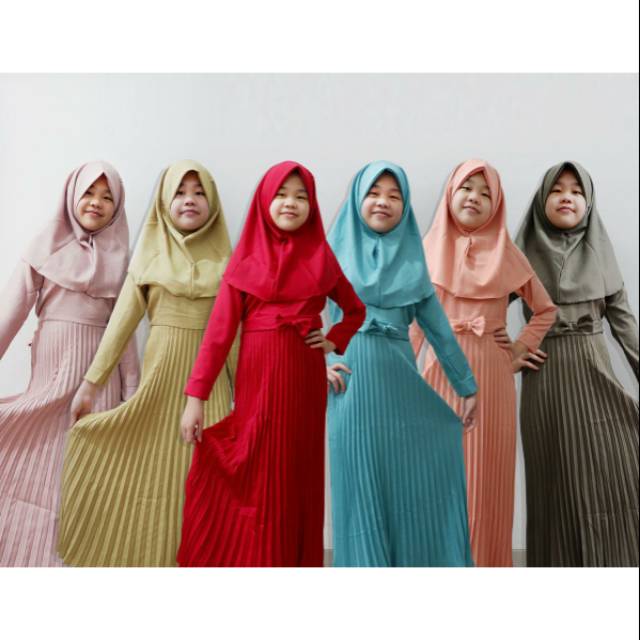 GAMIS SET JILBAB NAURA ANAK REMAJA TANGGUNG