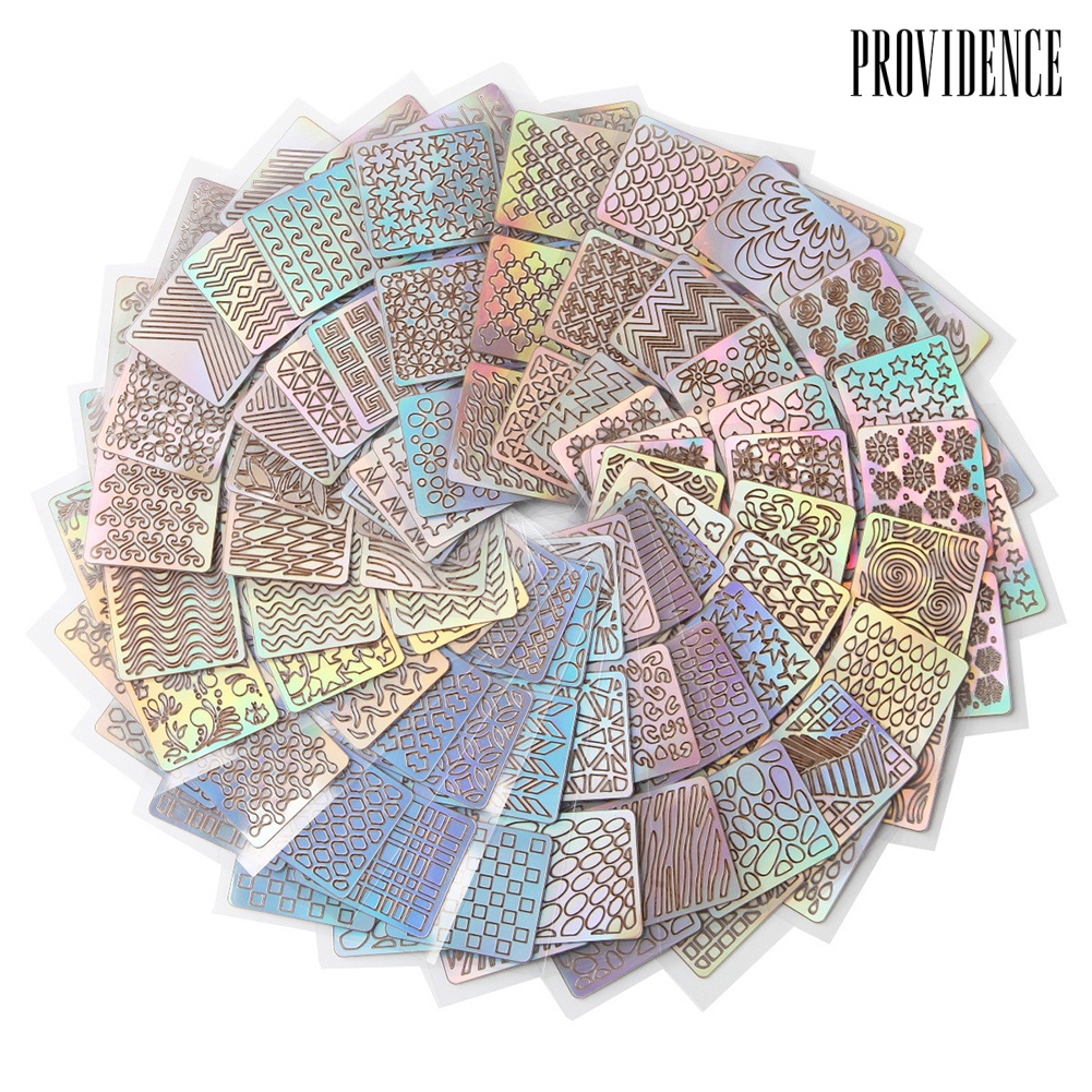 Providence 12 Sheets Stripes Wavy Hollow Printed Stamp Nail Art Templates Manicure Tool