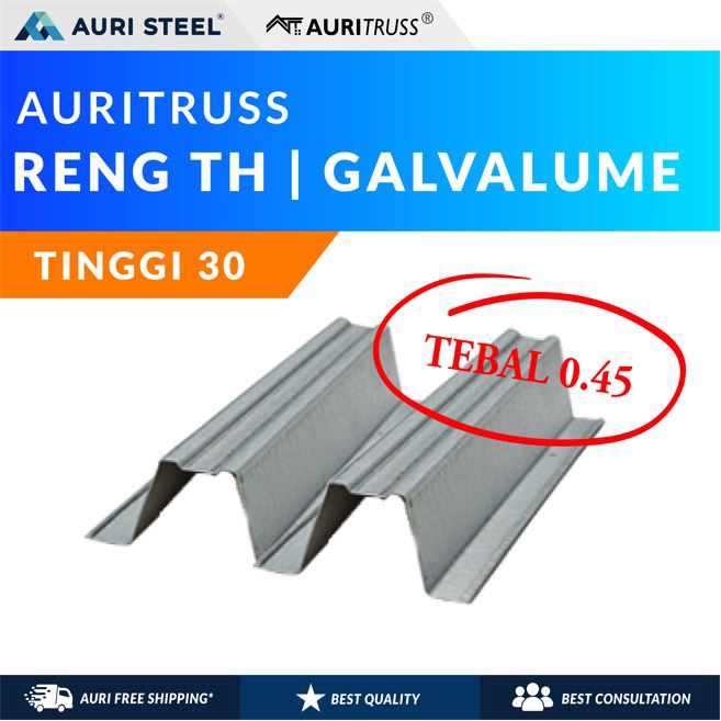 ( Harga Per Batang !!! ) Reng Murah Tinggi 3 CM | Reng Baja Ringan Simetris Tebal 0.45 MM