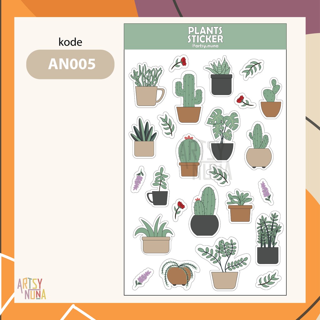 

Plant Sticker / Sticker Set Murah / Stiker laptop, hp, notes, journal