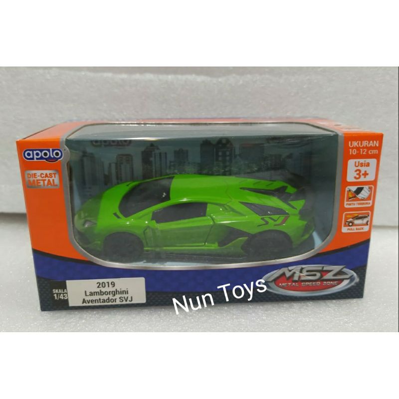 Diecast Mobil 2019 Lamborghini Aventador SVJ Merk Apolo