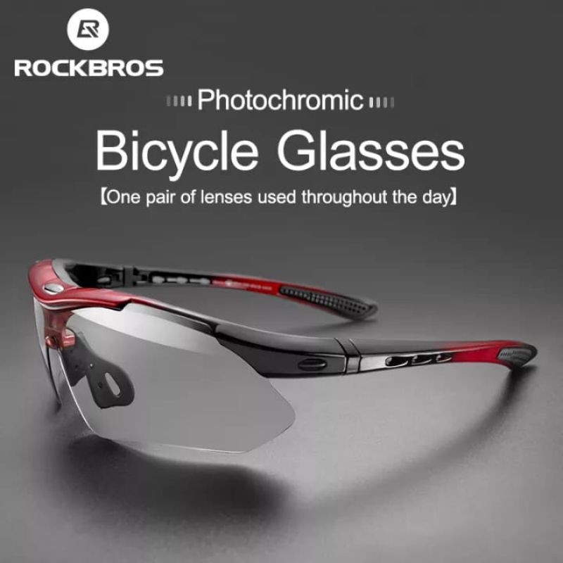 KACAMATA SEPEDA LIPAT MTB ROAD BIKE ROCKBROS PHOTOCHROMIC BIKE GLASSES KACAMATA SEPEDA PHOTOCHROMIC