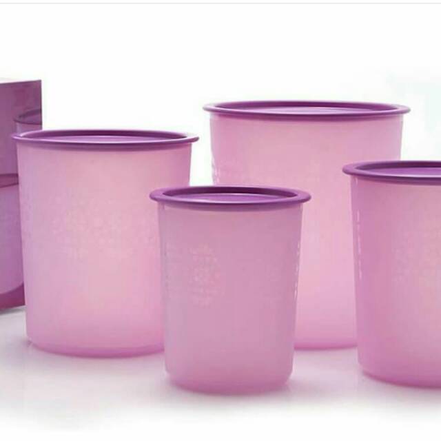 Preloved mosaic canister set tupperware warna ungu