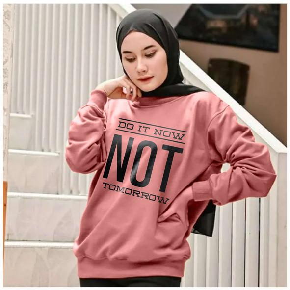 Kaos Lengan Panjang  NOT / Kaos Sweatshirt / Atasan Wanita / Atasan Wanita Lengan Panjang