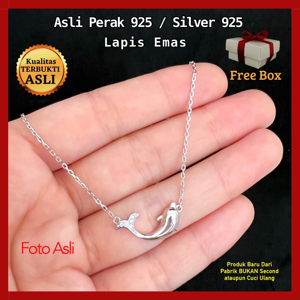Kalung Wanita Perak Asli Sterling Silver 925 Lapis Emas Putih Murni Bersurat Perhiasan Kalung Dan Li