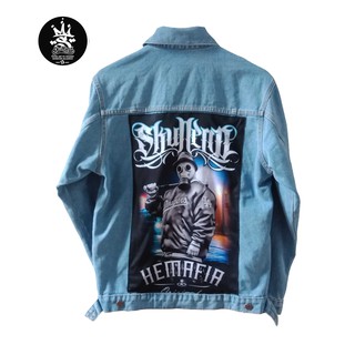 JAKET JEANS DENIM PRIA KEREN OOTD LEVIS BERGAMBAR STYLE PATCH BY SKULLEND ART | Shopee Indonesia