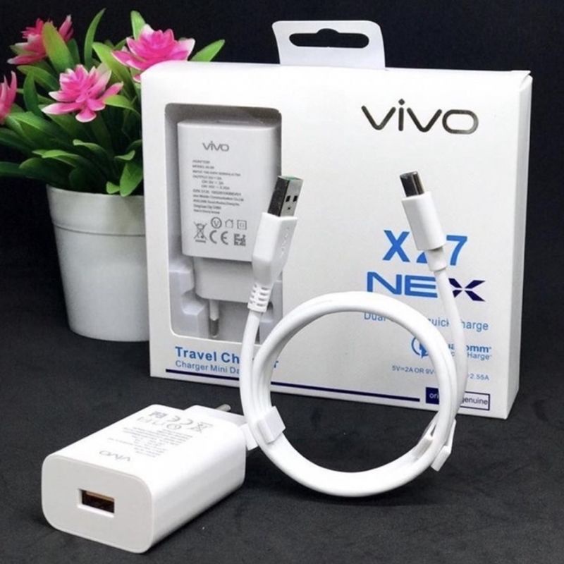 Charger Vivo X27 Nex Dual Micro USB Support Fast Charging Original OEM Travel Adaptor Quallcom Android