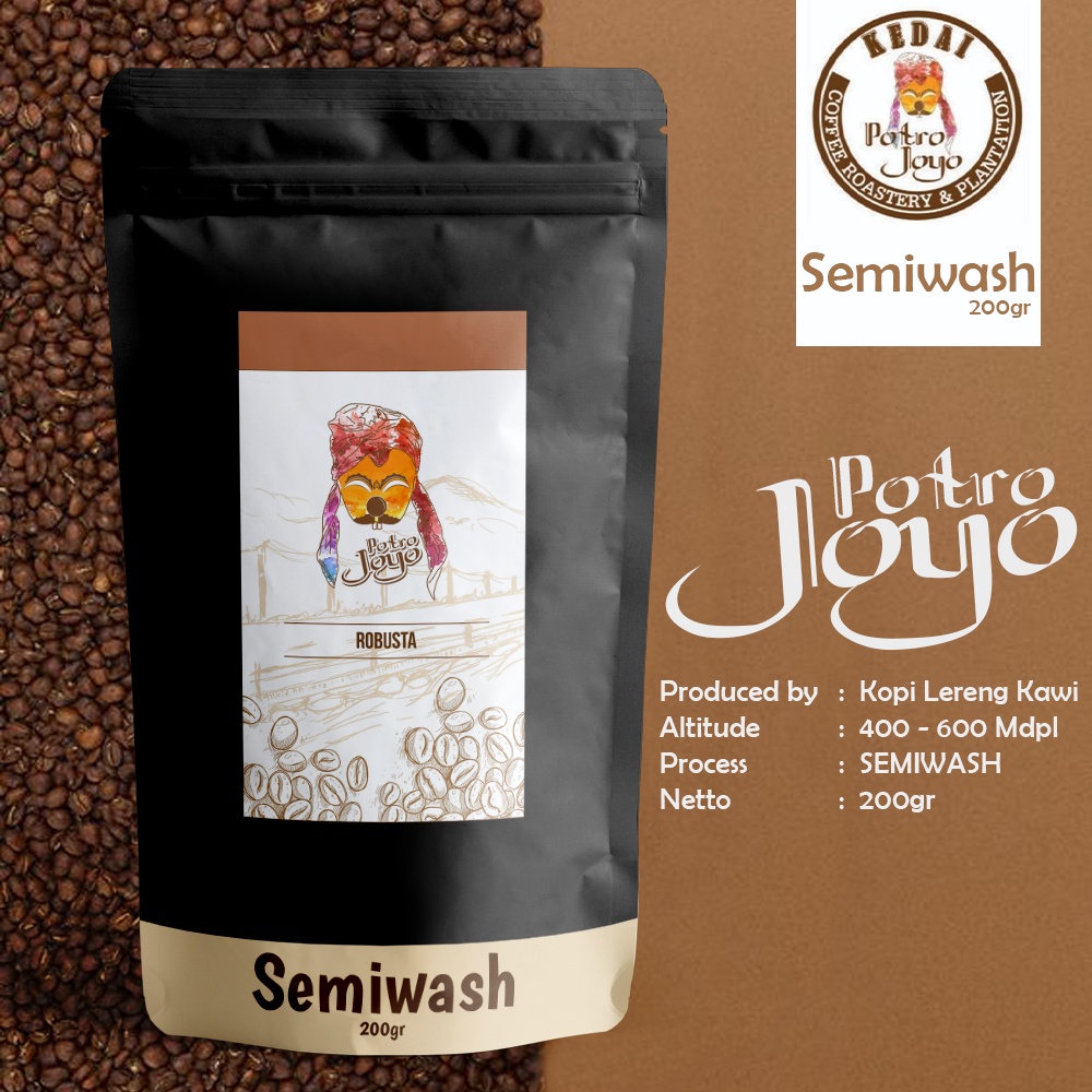 

POTROJOYO Kopi Lereng Kawi Robusta Coffee Premium 100% Murni Original Semi Wash 200 gram