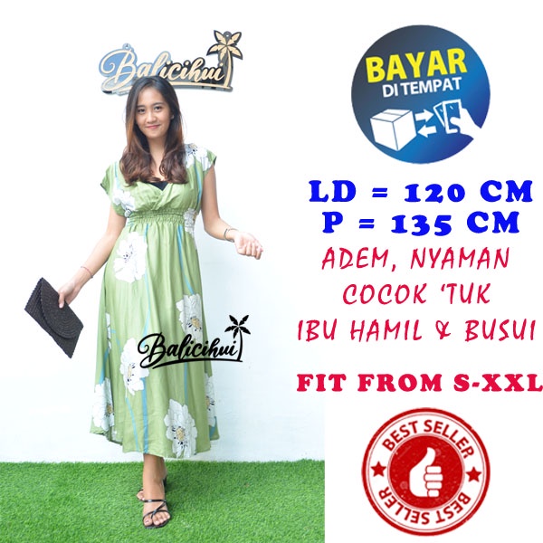 Balicihui Dress Moza Lengan Dress Busui Dress Menyusui Dress Bali Dress Kasual Elegan Nyaman Dipakai