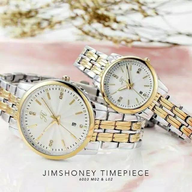 Jam tangan Couple pasangan 6003 Jims Honey Original Pria Wanita Real pic sertifikat battere REAL PIC