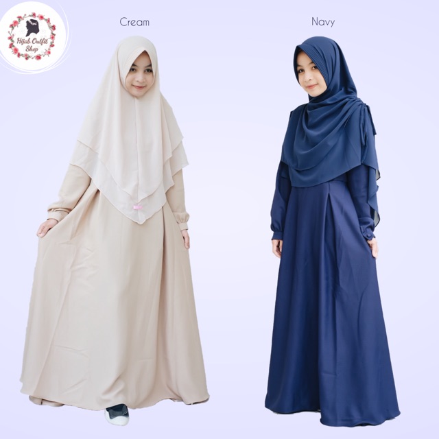 HANNAH DRESS/ gamis polos