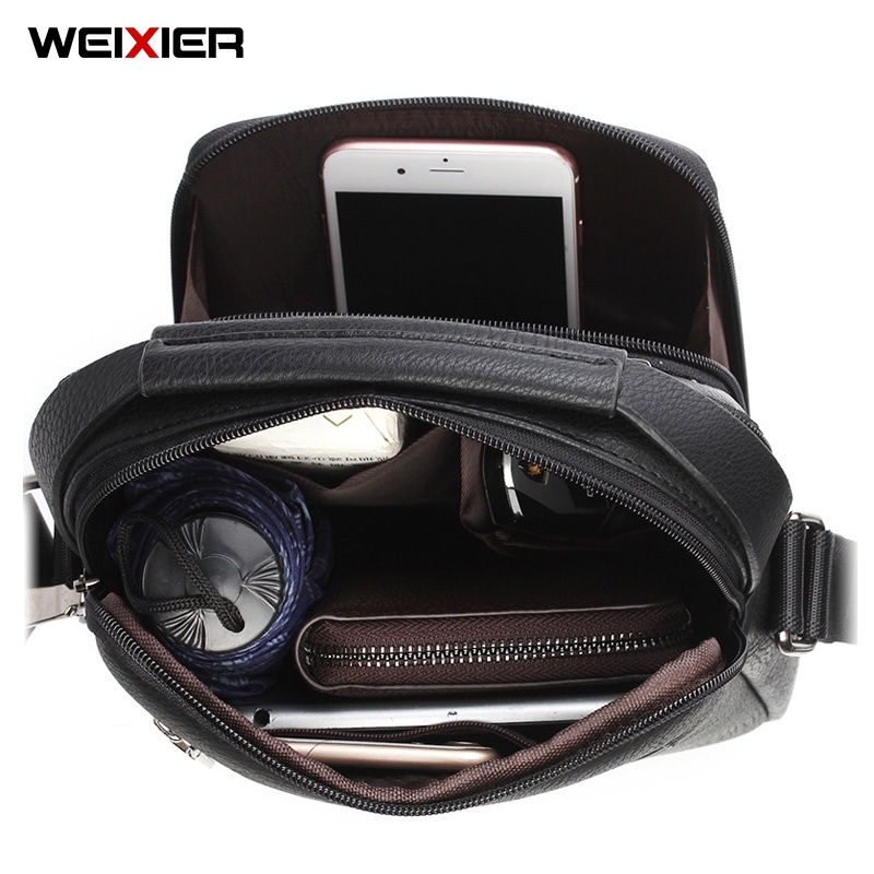 WEIXIER 18062 Tas Selempang Pria Kulit Sling Bag Anti Air WK-SBY