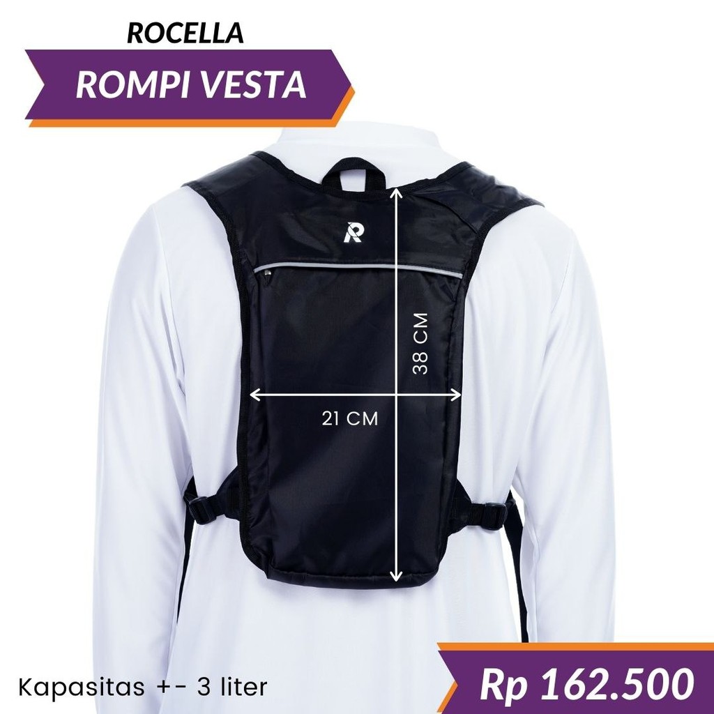 Rompi Lari//Rompi Sepeda//Rompi Running Cardio//Rompi Jogging//Rocella Rompi Vesta