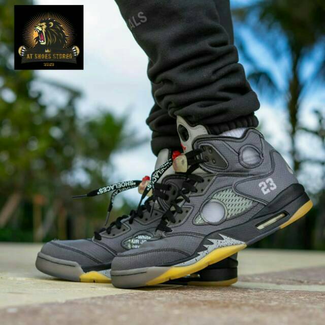jordan retro 5 off white black