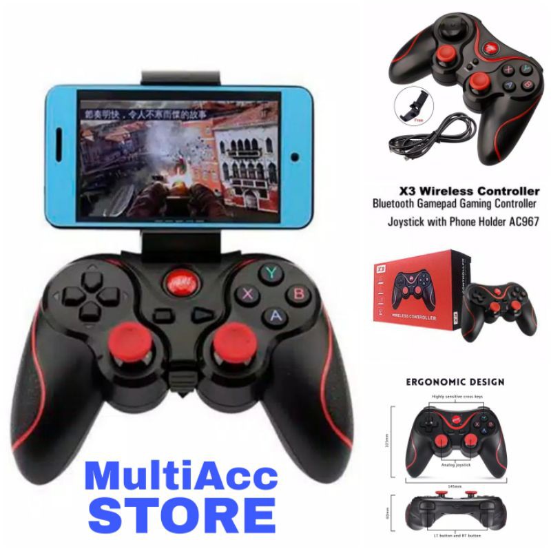 Gamepad Joystick wireless bluetooth Terios T3 X3 untuk game di android