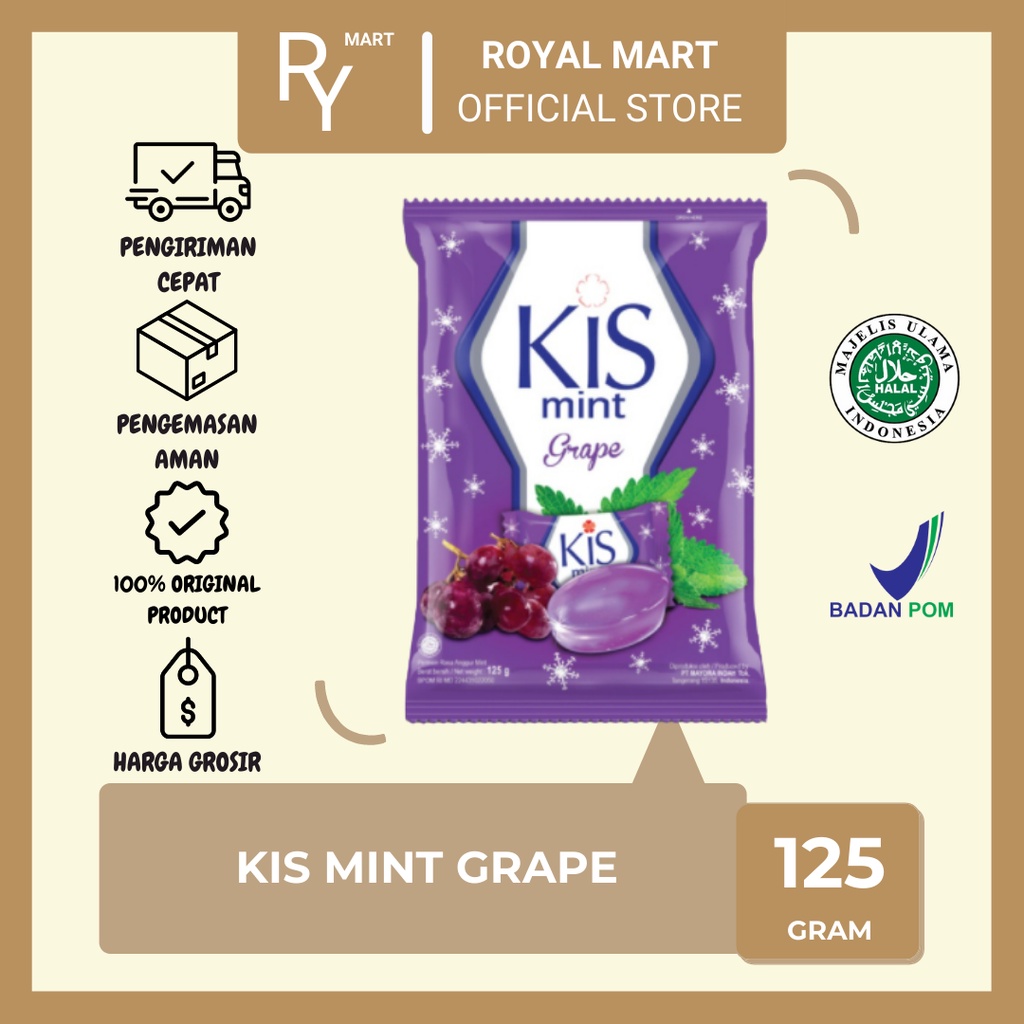 

Permen Kis Mint Grape Zak @125 gram