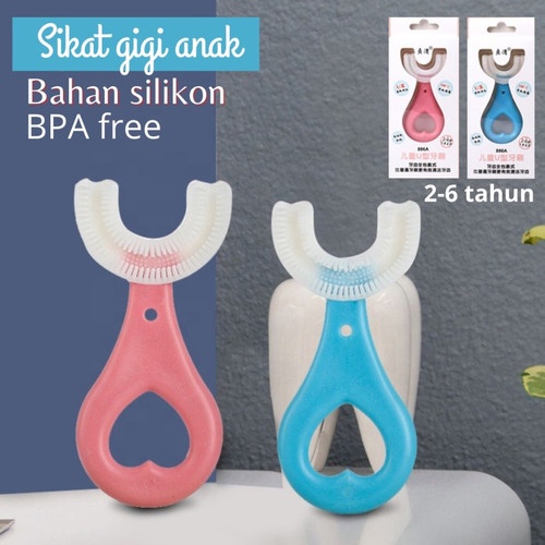 Sikat Gigi Anak Bentuk U / Sikat Gigi Silikon Anak Bahan silikon