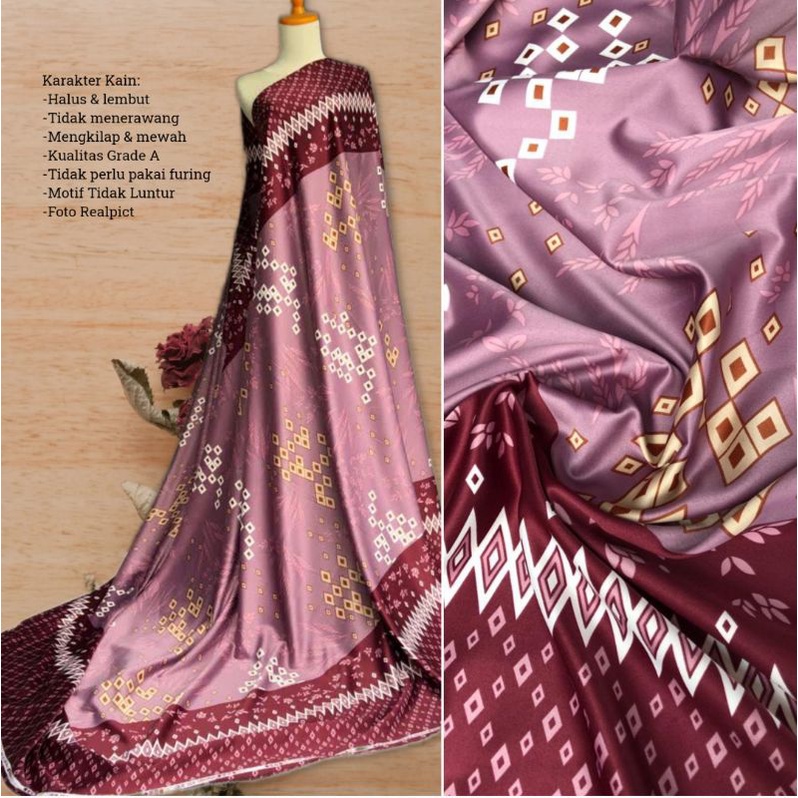 Kain Di*rSilk Motif Vanessa harga tertera untuk setengah meter