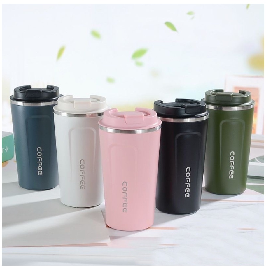 Tumbler Kopi Portable Travel Cup 510 ML / Termos Coffee Stainless Botol Minum Anti Air Panas Dingin