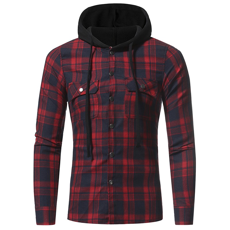 mens flannel hooded shirt