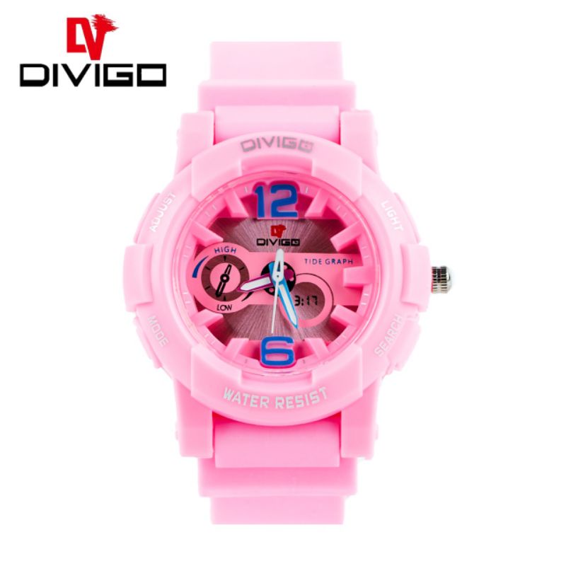 (Cod)Jam Tangan Wanita Fashion Divigo Search Water Resist Strap Rubber(Dikirim Dari Jakarta)