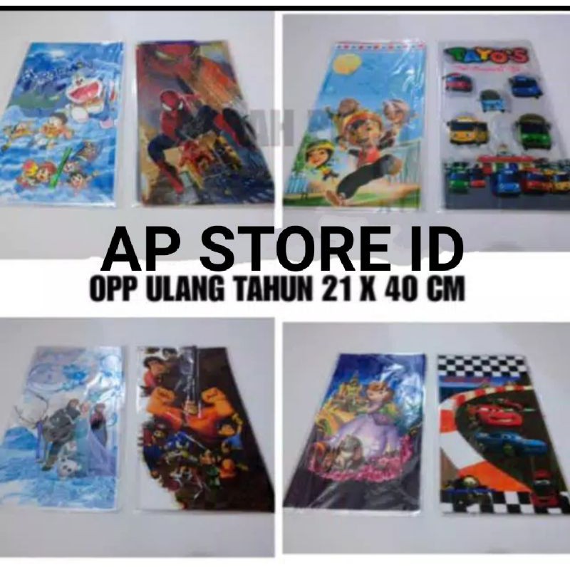 Isi 10pcs Opp Ulang Tahun / Opp party bag Kcl,Tangung &amp; Besar