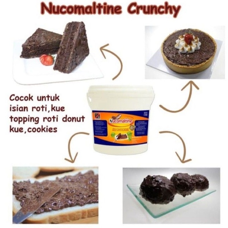 

NUCOMALTINE CHOCO HAZELNUT SPREAD 1KG (Olesan Coklat Kacang Crunchy/ Selai Cokelat)