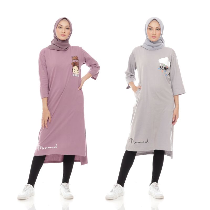 Baju Atasan Wanita Muslim Long Tunik NABILA By Mareema