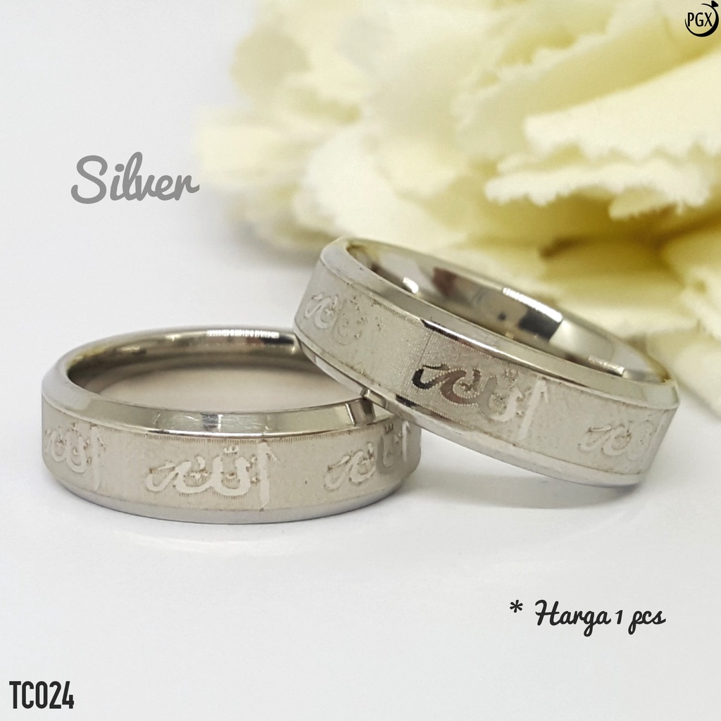 PGX Cincin Titanium Couple Tauhid Aksesoris Fashion Perhiasan Anti Karat - TC024