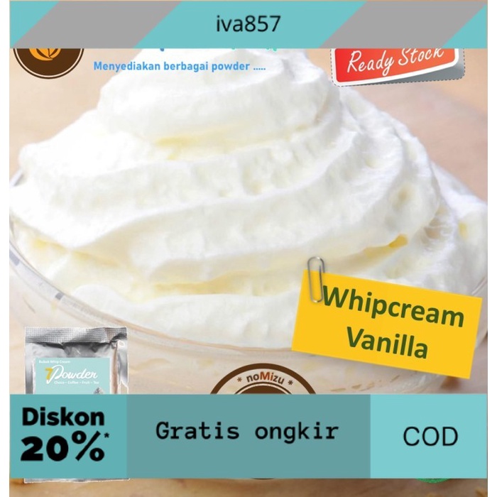 

PROMO Bubuk Whipped Cream Vanila 1 Kg - Whip Wippy Whipe Cream Powder GRATIS ONGKIR