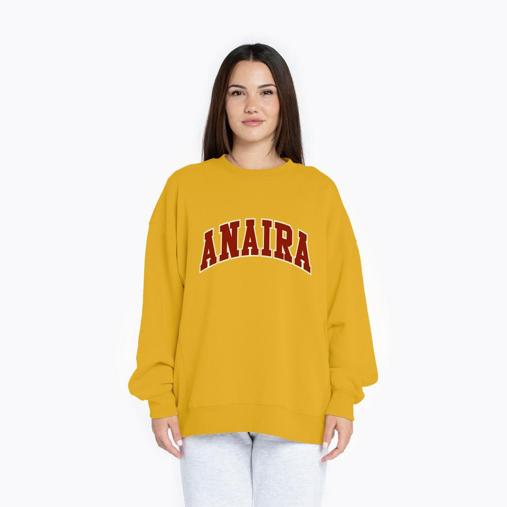 RED LOGO ANAIRA SWEATER SWITER CREWNECK OVERSIZE PRIA WANITA Size M-XXL