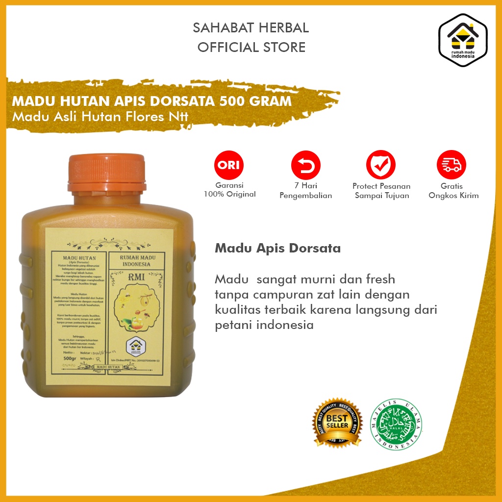 

Madu Hutan Asli Original 100% Alami | Madu Hutan Kalimantan | Madu Nektar Apis Dorsata | Madu Ntt