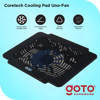 Coretech Unofan Cooling Pad Kipas Fan Pendingin Laptop Portable