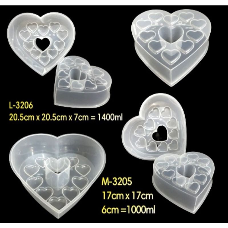 Cetakan Puding love Hati UK kecil, tanggung dan besar