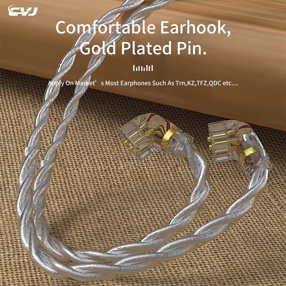 Cvj V7 Kabel Konektor Earphone 4 Core 2pin Qdc Untuk Cvj Angel Wings Csk Nra Kz Trn Ta1 Cs2 Ca2