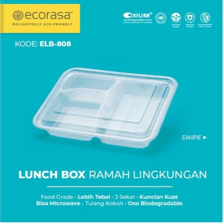 Container Thinwall / Kotak Makan Ecorasa ELB-808 (Oxium)