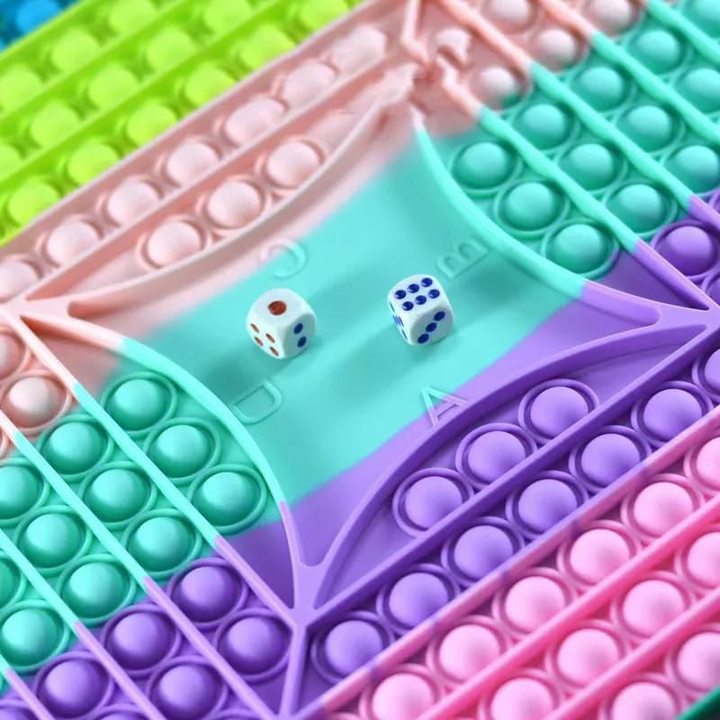 viralkan Mainan POP IT 2 PEMAIN super Jumbo rainbow panjang tebal 32 x 19 free 2 dadu games anak-8