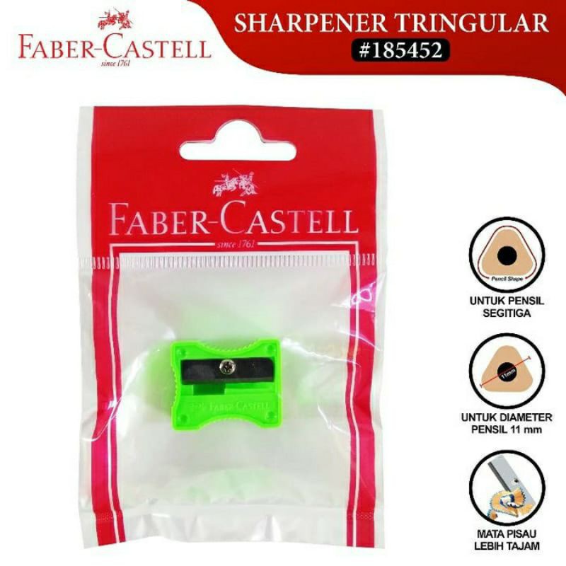 

FABER CASTELL TRIANGULAR SHARPENER SERUTAN RAUTAN PENSIL SEGITIGA