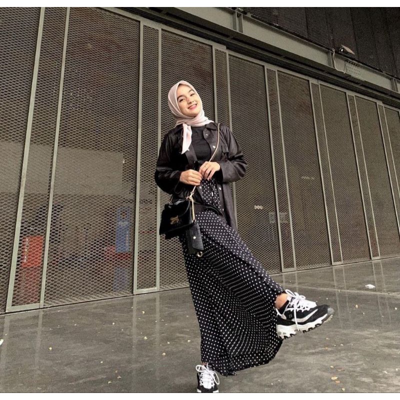 rok Polka / rok panjang wanita motif polkadot terbaru