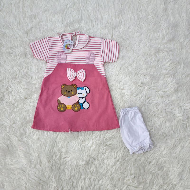 baju bayi perempuan dress BEAR baby girl