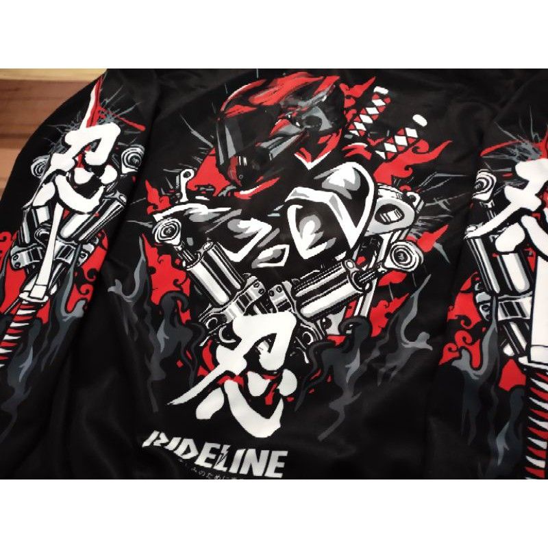 HOODIE SUNMORI SHINOBI SAMURAI RONIN GREEN RED HELMET RIDELINE TT COU