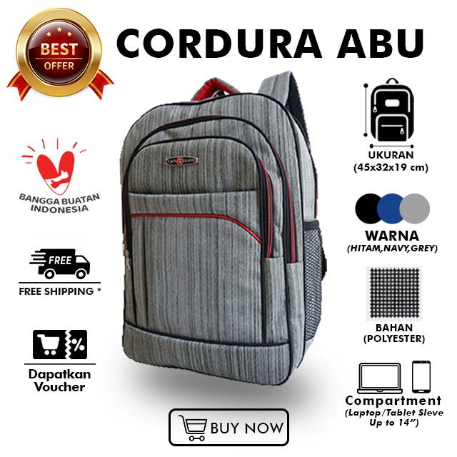 Tas Polo Pria Backpack Gendong SMP SMA Ransel Laptop Cowok Keren Awet Berkualitas Multifungsi