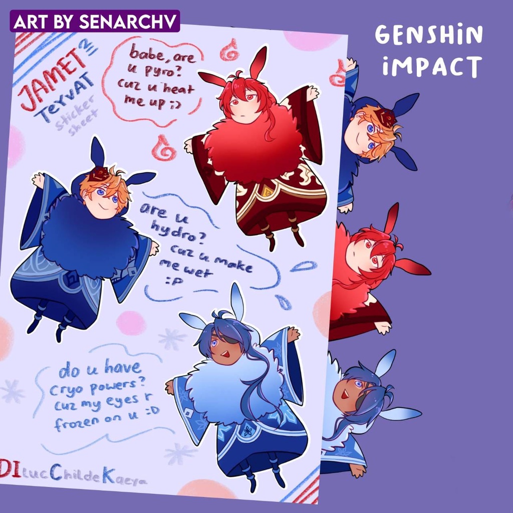 

Sticker Art Sticker GENSHIN IMPACT Sticker SQUID GAME Sticker Art By Senarchv ukuran A5