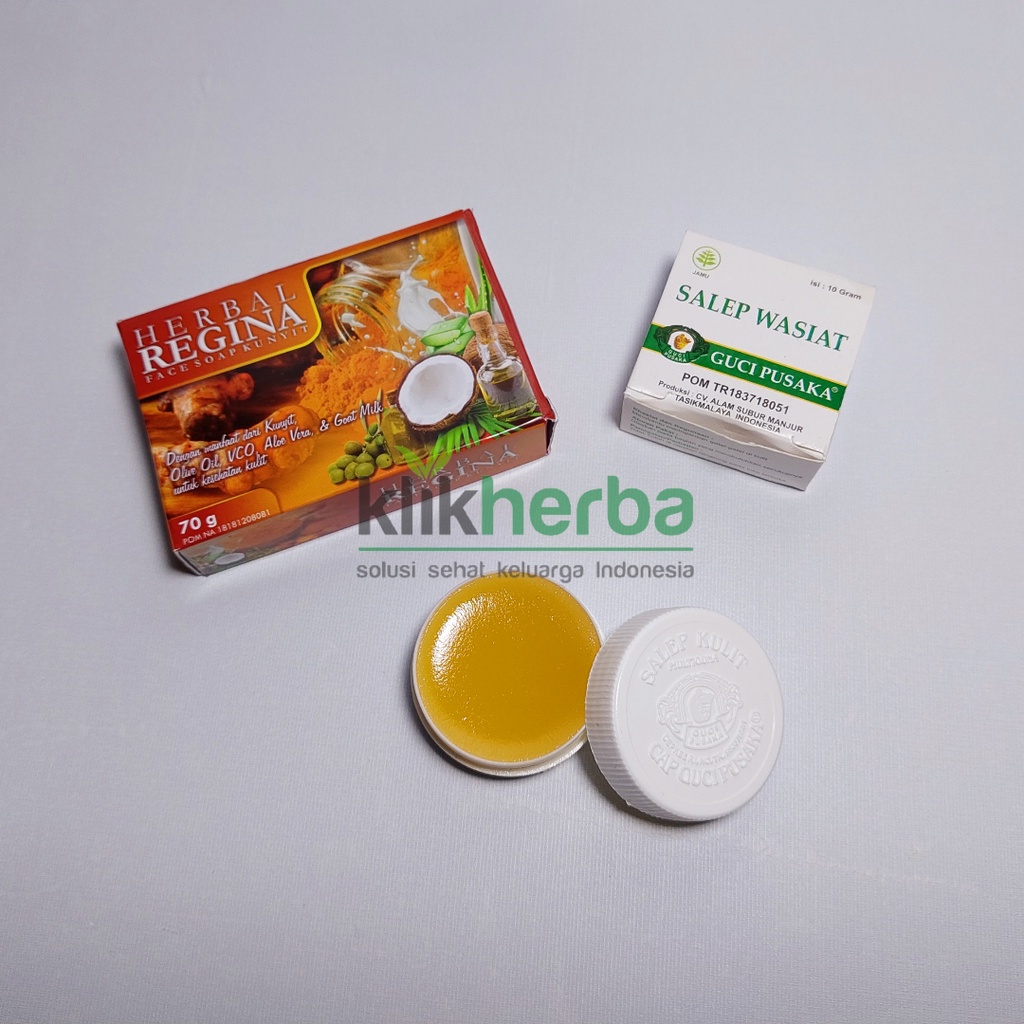 Paket Hemat Pemutih Selangkangan Hitam Bekas Jamur & Kurap - Sabun Regina & Salep Wasiat