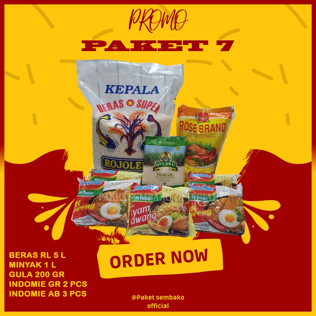 

Paket 7 - Paket Sembako Beras Minyak Gula Mie Paket Sembako Murah Hemat