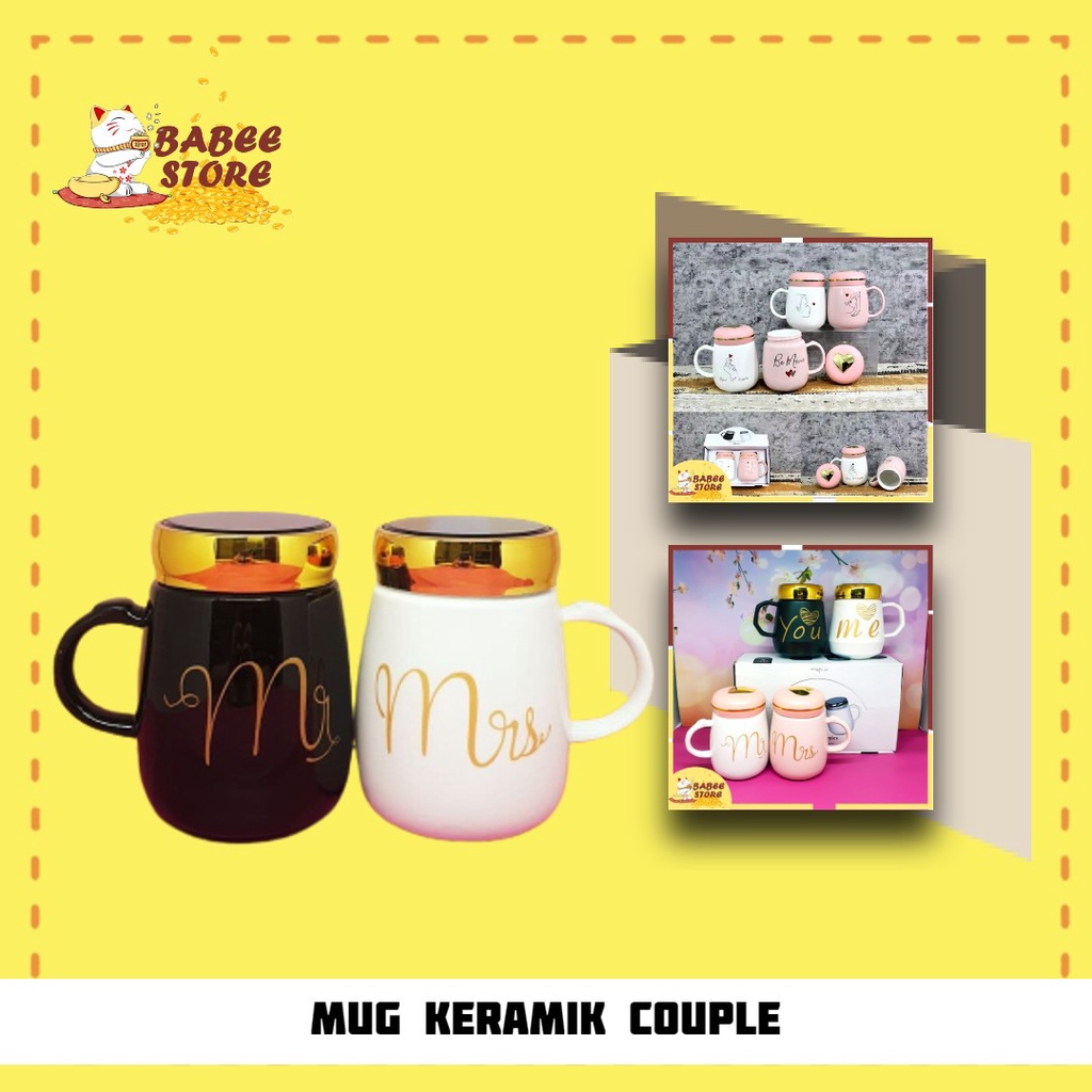 MUG KERAMIK COUPLE / GELAS COUPLE / HADIAH LUCU / HADIAH COUPLE / MUG SEPASANG LOVE / GELAS SEPASANG