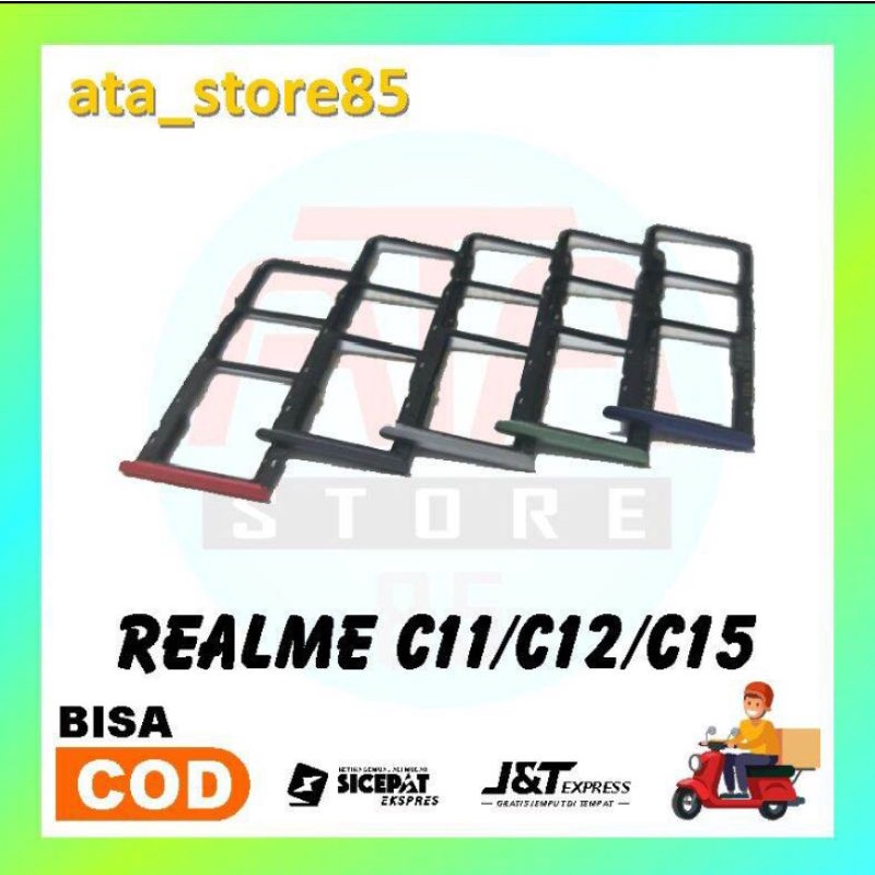 Simtray SimLock Slot Sim SimCard Tempat Kartu Realme C11 / C12 / C15 Original