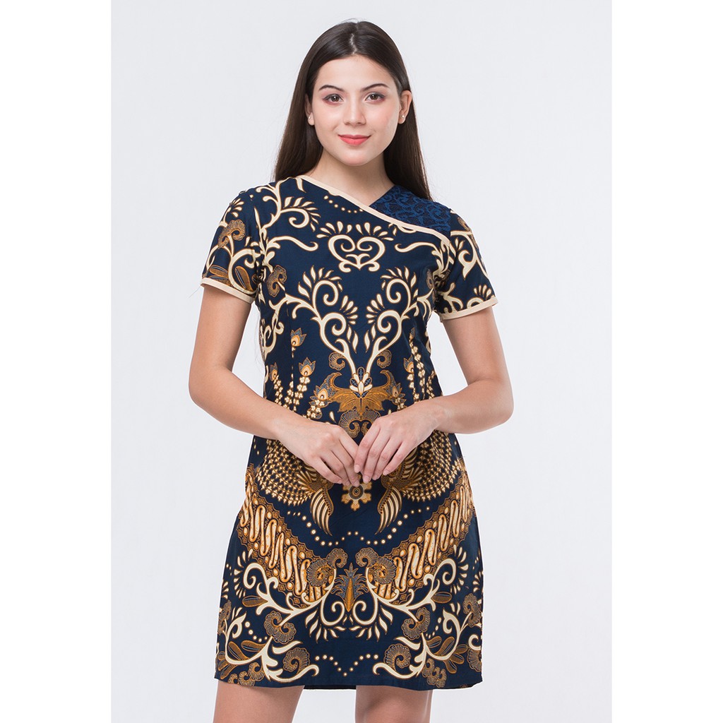 My Aksa Batik Wanita Dress Furing Anastasya Aditya