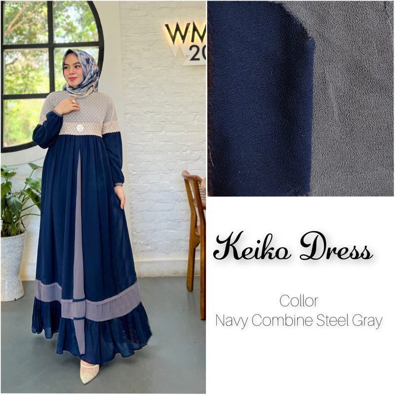 DRESS MUSLIM, baju wanita, baju gamis, dress, gamis, Baju gamis, fashion wanita, Keiko Dress