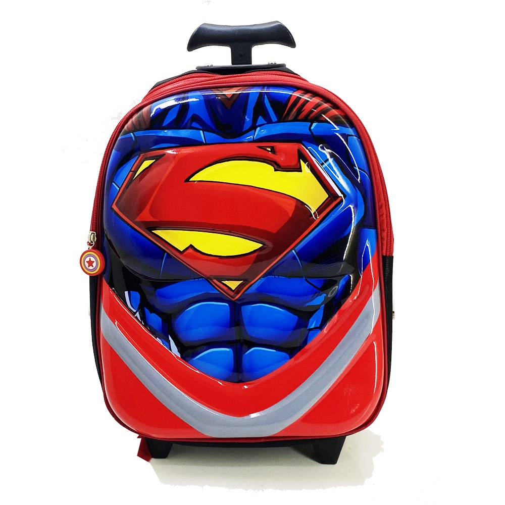 Tas TROLEY Sekolah 2 Ruang TK IRON MAN SPIDERMAN CAPTAIN EMB KILAP Resleting Karet Tas Anak Sekolah Troley IMPORT